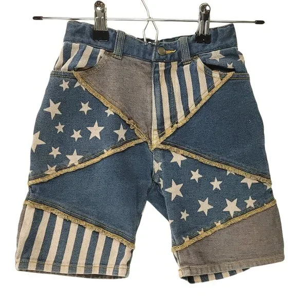 Stars and Stripes Jean Denim Shorts - 5/6 - Picture 1 of 11